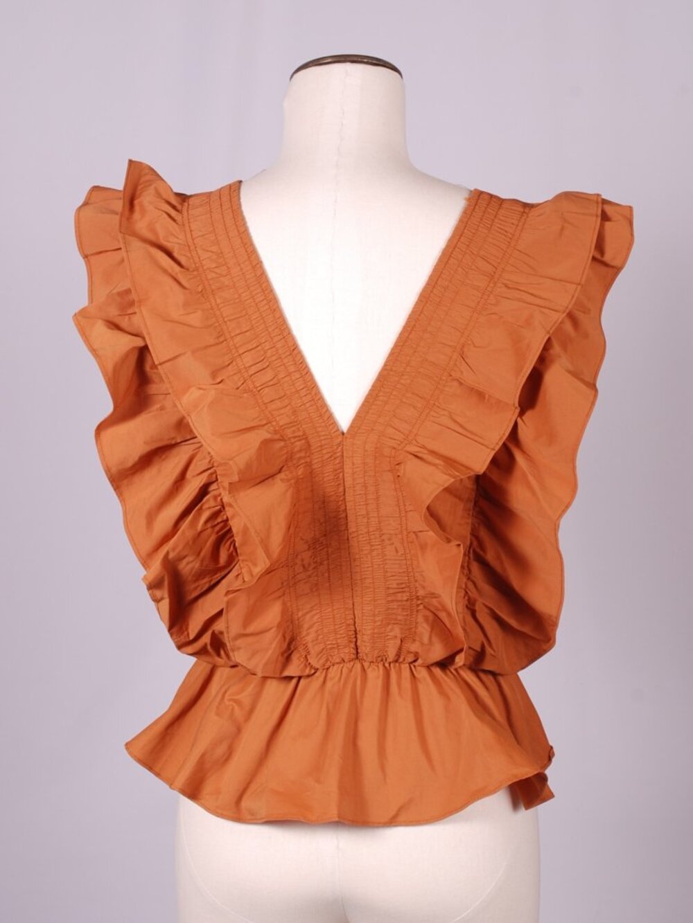 NWOT Strut & Bolt Bolt Orange Ruffle Sleeve Blouse, Sz - M - Picture 5 of 7